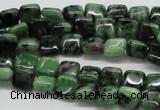 CRZ12 15.5 inches 8*8mm square ruby zoisite gemstone beads wholesale