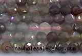 CRZ1204 15 inches 4mm faceted round ruby sapphire beads