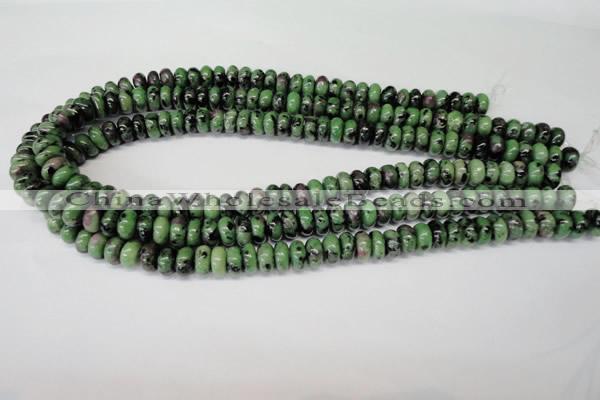 CRZ21 15.5 inches 5*10mm rondelle ruby zoisite gemstone beads