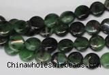 CRZ23 15.5 inches 8mm flat round ruby zoisite gemstone beads