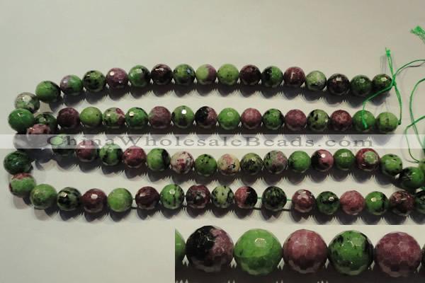 CRZ356 15.5 inches 12mm faceted round natural ruby zoisite beads