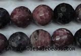 CRZ513 15.5 inches 10mm faceted round natural ruby sapphire beads