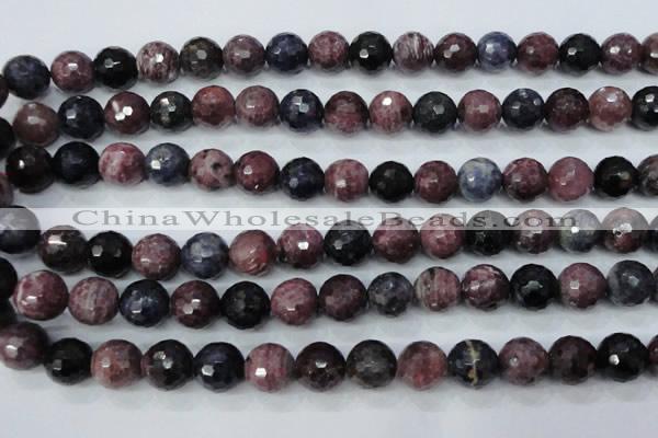 CRZ513 15.5 inches 10mm faceted round natural ruby sapphire beads