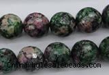 CRZ552 15.5 inches 13mm faceted round Chinese ruby zoisite beads
