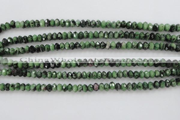 CRZ702 15 inches 5*8mm faceted rondelle ruby zoisite gemstone beads