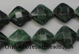 CRZ75 15.5 inches 14*14mm faceted diamond ruby zoisite gemstone beads