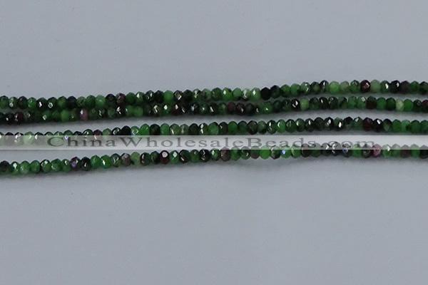 CRZ751 15.5 inches 2.5*4mm faceted rondelle ruby zoisite beads