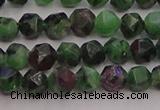 CRZ761 15.5 inches 6mm faceted nuggets ruby zoisite gemstone beads