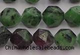 CRZ764 15.5 inches 12mm faceted nuggets ruby zoisite gemstone beads