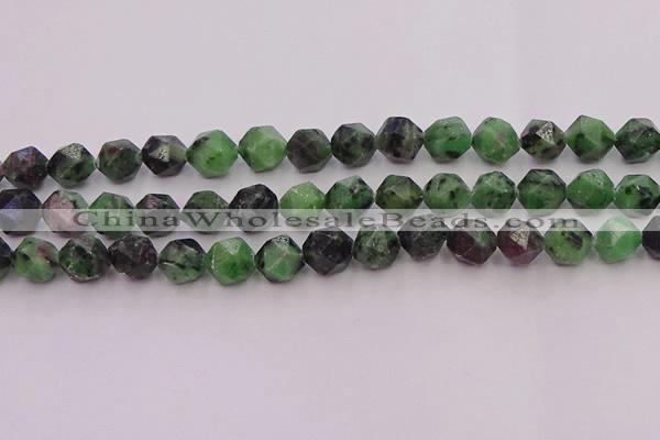 CRZ764 15.5 inches 12mm faceted nuggets ruby zoisite gemstone beads