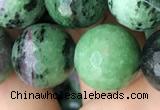 CRZ778 15.5 inches 14mm faceted round ruby zoisite beads