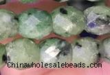 CRZ785 15.5 inches 6*6mm faceted drum ruby zoisite beads