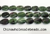 CRZ796 15.5 inches 18*25mm twisted oval ruby zoisite gemstone beads