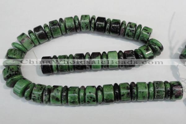 CRZ84 15.5 inches 5*16mm & 10*16mm rondelle ruby zoisite gemstone beads