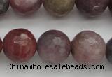 CRZ855 15.5 inches 11mm faceted round natural ruby gemstone beads