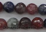 CRZ882 15.5 inches 8mm faceted round natural ruby sapphire beads