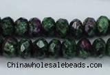 CRZ910 15.5 inches 5*8mm faceted rondelle Chinese ruby zoisite beads