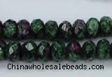 CRZ911 15.5 inches 6*10mm faceted rondelle Chinese ruby zoisite beads
