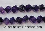 CSA10 15.5 inches 7*7mm cube synthetic amethyst beads wholesale