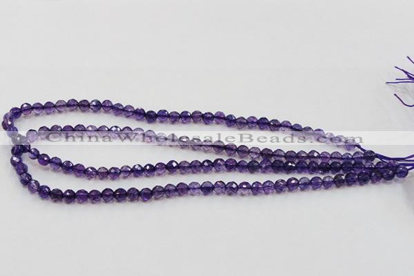 CSA14 15.5 inches 6mm faceted round synthetic amethyst beads