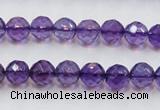 CSA16 15.5 inches 8mm faceted round synthetic amethyst beads