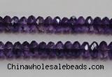 CSA19 15.5 inches 5*8mm faceted rondelle synthetic amethyst beads