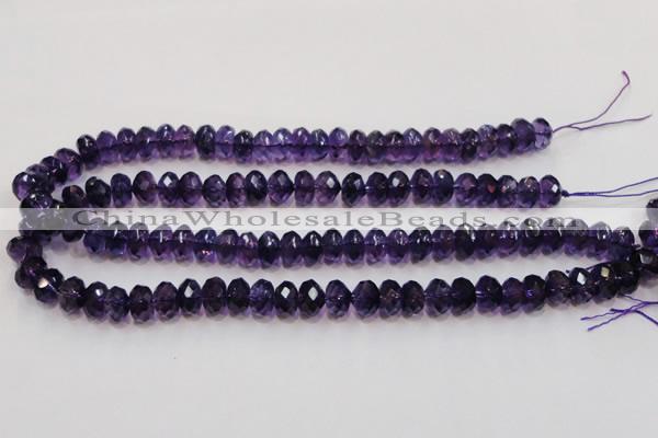 CSA22 15.5 inches 7*12mm faceted rondelle synthetic amethyst beads