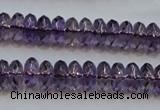 CSA23 15.5 inches 5*10mm faceted rondelle synthetic amethyst beads
