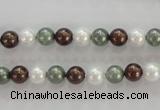 CSB1012 15.5 inches 6mm round mixed color shell pearl beads