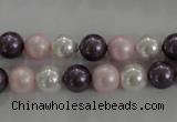 CSB1037 15.5 inches 8mm round mixed color shell pearl beads