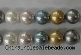 CSB1058 15.5 inches 10mm round mixed color shell pearl beads