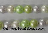 CSB1061 15.5 inches 10mm round mixed color shell pearl beads