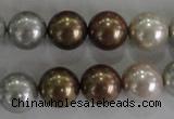 CSB1091 15.5 inches 12mm round mixed color shell pearl beads