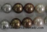 CSB1091 15.5 inches 12mm round mixed color shell pearl beads