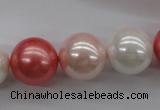 CSB1157 15.5 inches 16mm round mixed color shell pearl beads