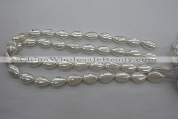 CSB1160 15.5 inches 12*18mm flat teardrop shell pearl beads