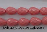 CSB1165 15.5 inches 10*14mm faceted teardrop shell pearl beads