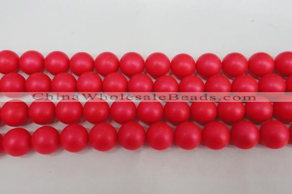 CSB1309 15.5 inches 12mm matte round shell pearl beads wholesale