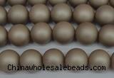 CSB1320 15.5 inches 4mm matte round shell pearl beads wholesale