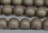 CSB1321 15.5 inches 6mm matte round shell pearl beads wholesale