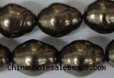 CSB133 15.5 inches 18*22mm nuggets shell pearl beads wholesale