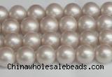CSB1355 15.5 inches 4mm matte round shell pearl beads wholesale