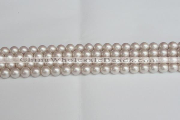 CSB1357 15.5 inches 8mm matte round shell pearl beads wholesale