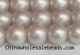 CSB1359 15.5 inches 12mm matte round shell pearl beads wholesale