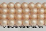 CSB1360 15.5 inches 4mm matte round shell pearl beads wholesale