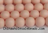 CSB1367 15.5 inches 8mm matte round shell pearl beads wholesale