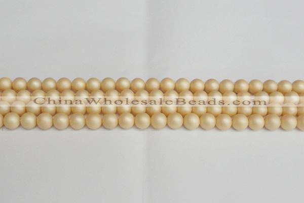 CSB1377 15.5 inches 8mm matte round shell pearl beads wholesale