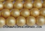 CSB1383 15.5 inches 10mm matte round shell pearl beads wholesale