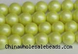CSB1385 15.5 inches 4mm matte round shell pearl beads wholesale