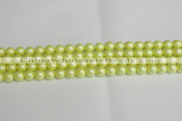 CSB1387 15.5 inches 8mm matte round shell pearl beads wholesale